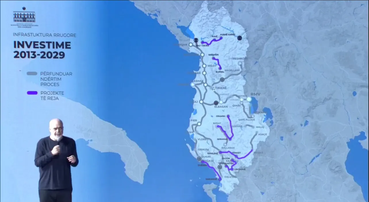 Rama nxjerr hartën: Kemi ndërtuar 1000 km rrugë në tre mandate