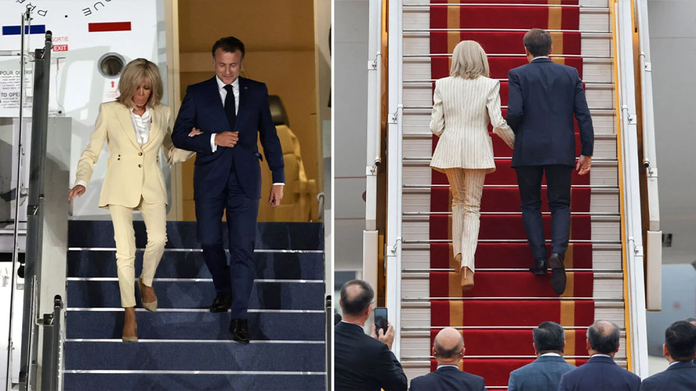 Emmanuel dhe Brigitte Macron largohen nga Vietnami dorë për dore pas shuplakës