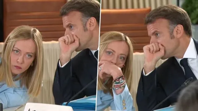 Thashetheme në samitin e G7! Macron i pëshpëriti diçka në vesh, reagimi i Melonit bëhet viral
