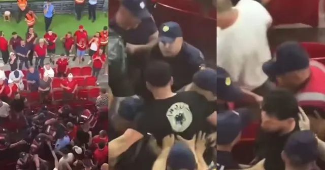 Policia nxori tifozin nga stadiumi, Berisha poston videon: As në Beograd nuk ndodh, e larguan se kishte një bluzë të UÇK