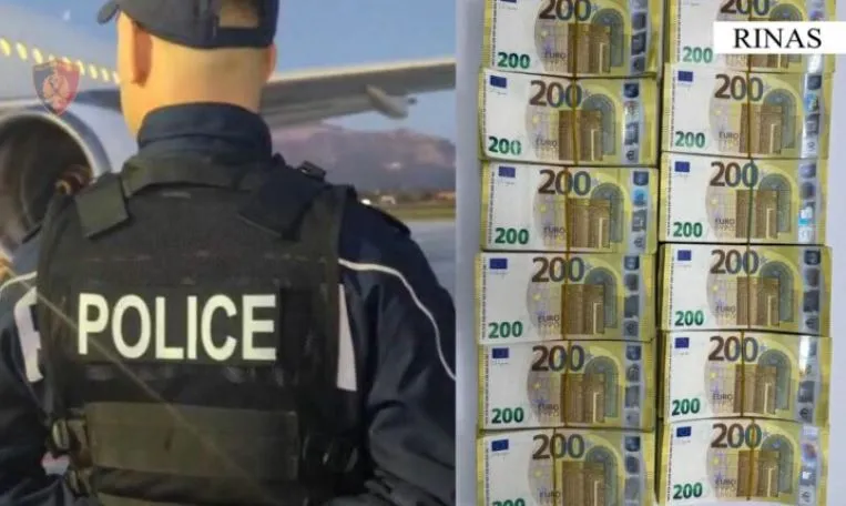 Po hynte në Shqipëri me 240 mijë euro cash, kapet në Rinas 36-vjeçari nga Kruja