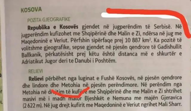Skandal në Maqedoninë e Veriut! Libri i Gjeografisë e paraqet Kosovën si “Metohi” të Serbisë