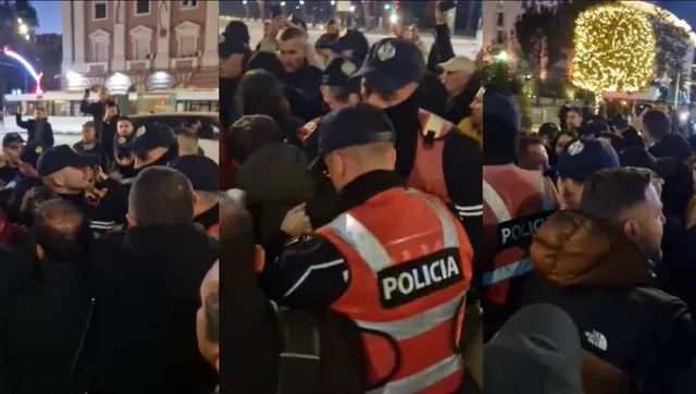 Përplasje mes policisë dhe protestuesve para Kryeministrisë, Adriatik Lapaj ndihet keq dhe bie në tokë