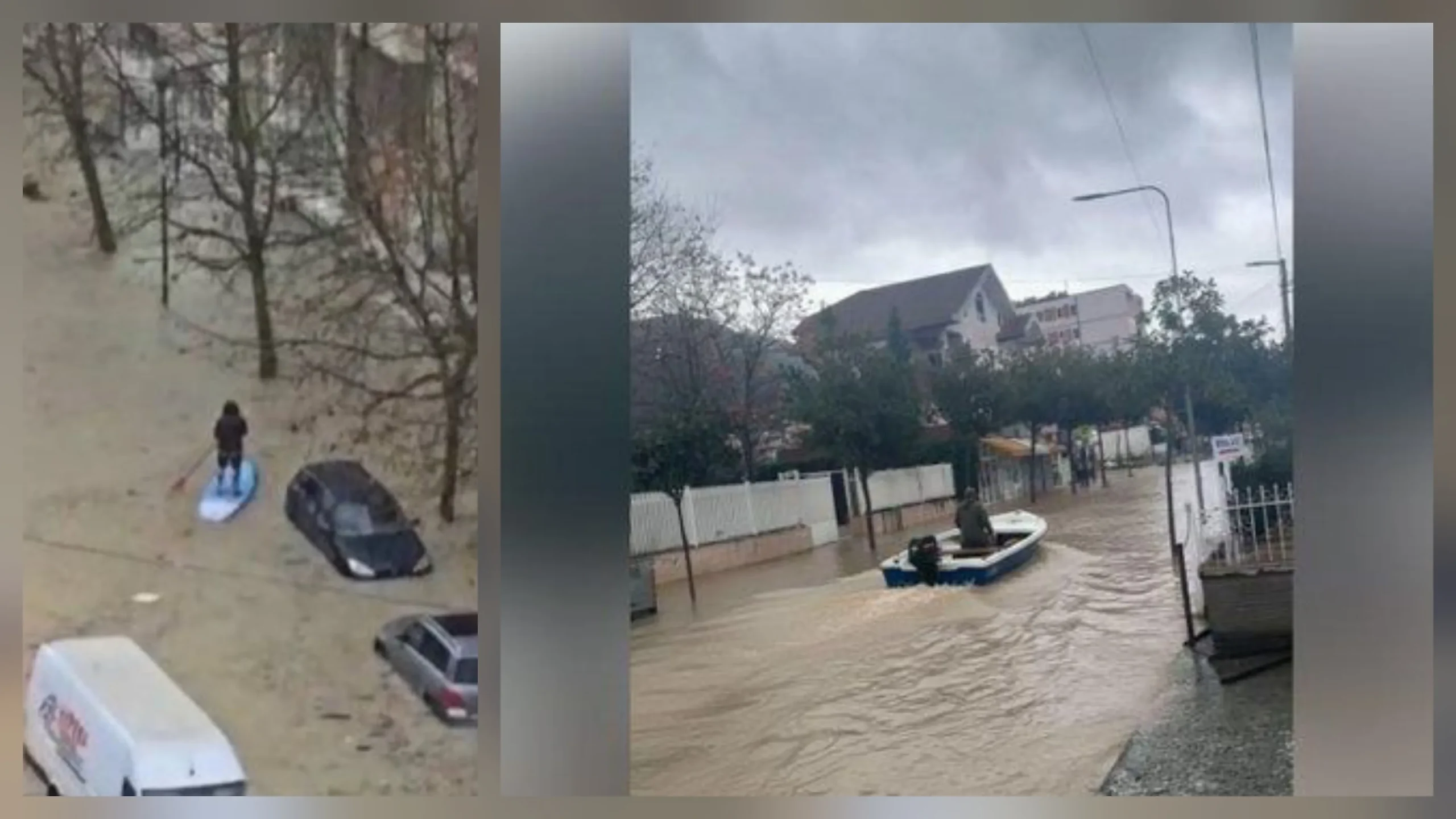 FOTO/ Durrësi dhe Laçi nën ujë! Banorët lëvizin me skaf dhe kanoe