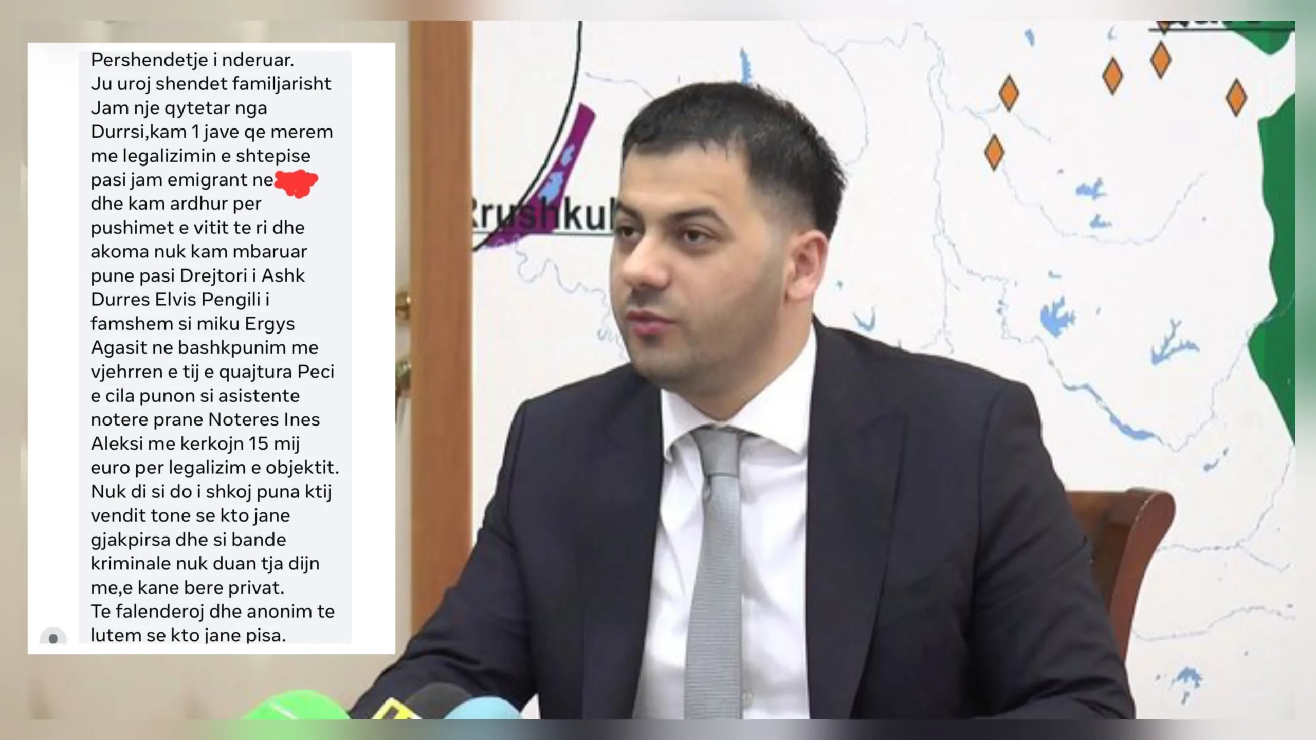 Noka nxjerr mesazhin: Miku i Ergys Agasit në Durrës kërkon 15 mijë euro për legalizim