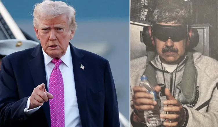 Veshur me kostum sportiv dhe sytë mbyllur/ Trump nxjerr pamjet e arrestimit të Maduros