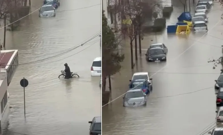(VIDEO) Durrësi nën ujë, evakuohet një familje. Bllokohet autostrada, policia apel qytetarëve