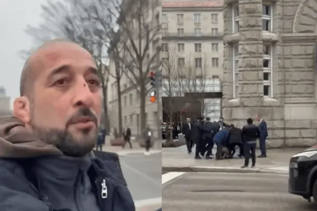 VIDEO/ Truprojat e presidentit të Azerbajxhanit dhunojnë protestuesit në Uashington