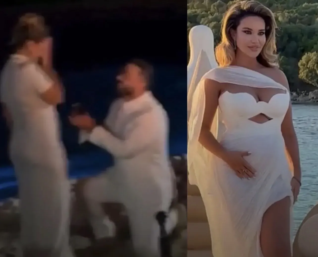 Propozim romantik për Endi Demnerin, Krenar Çoçaj i ulet në gjunjë tek festa e zbulimit të gjinisë së bebit