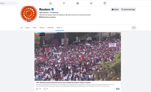 Reuters raporton “live” protestën nga Tirana