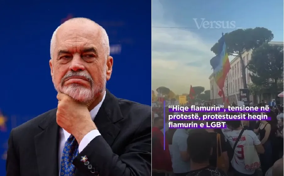 Protesta masive në Tiranë/ Rama reagon për heqjen e flamurit të LGBT