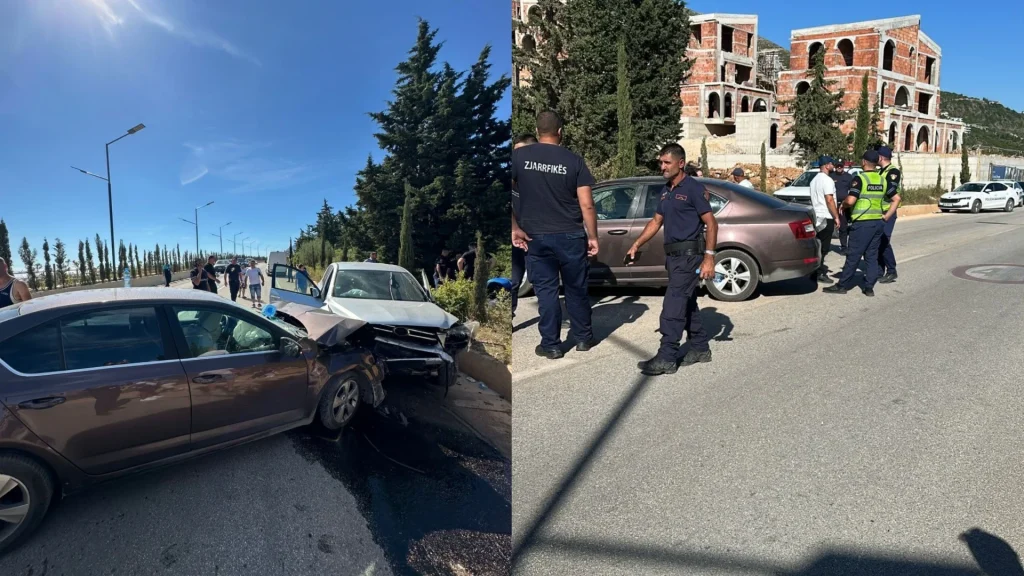 Makinat përplasen kokë më kokë në Dhërmi, katër persona përfundojnë në spitalin e Vlorës