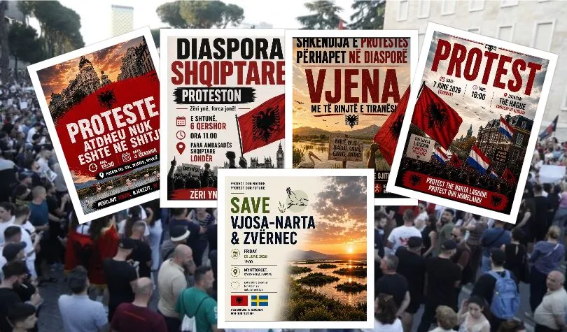 Organizim masiv i diasporës, protestat për Zvërnecin shtrihen nga Londra në Madrid, Vjenë, Stockholm e Hagë
