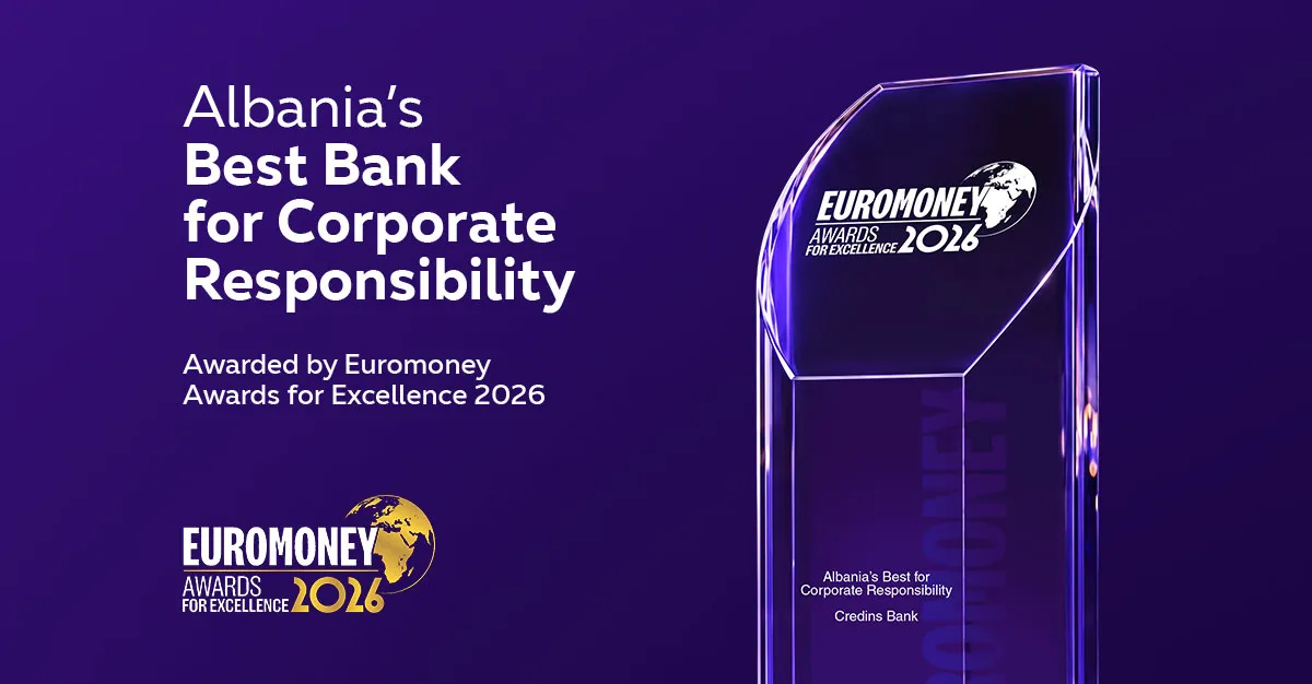 Euromoney kurorëzon Credins bank si “Banka më e Mirë për Përgjegjësinë Korporative 2026”