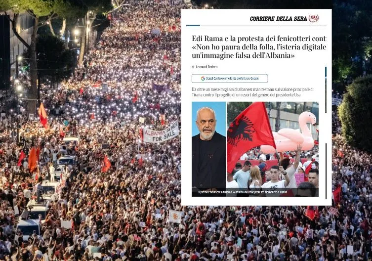 Prej 40 ditësh qytetarët në shesh i kërkojnë të dorëhiqet, Rama për “Corriere della Sera”, sulmon protestuesit: Nuk kam frikë nga turmat